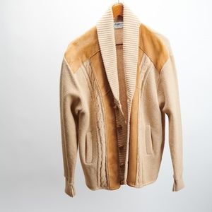 Vintage Wool & Suede Smoking Jacket